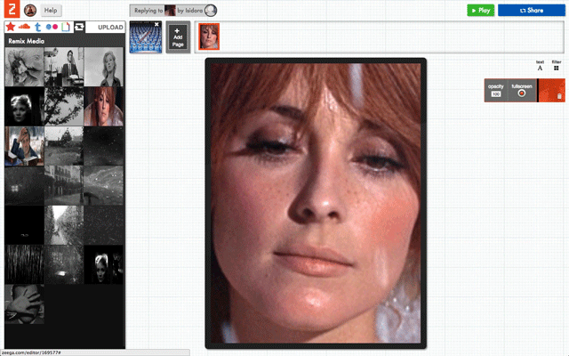 The Zeega web editor interface.