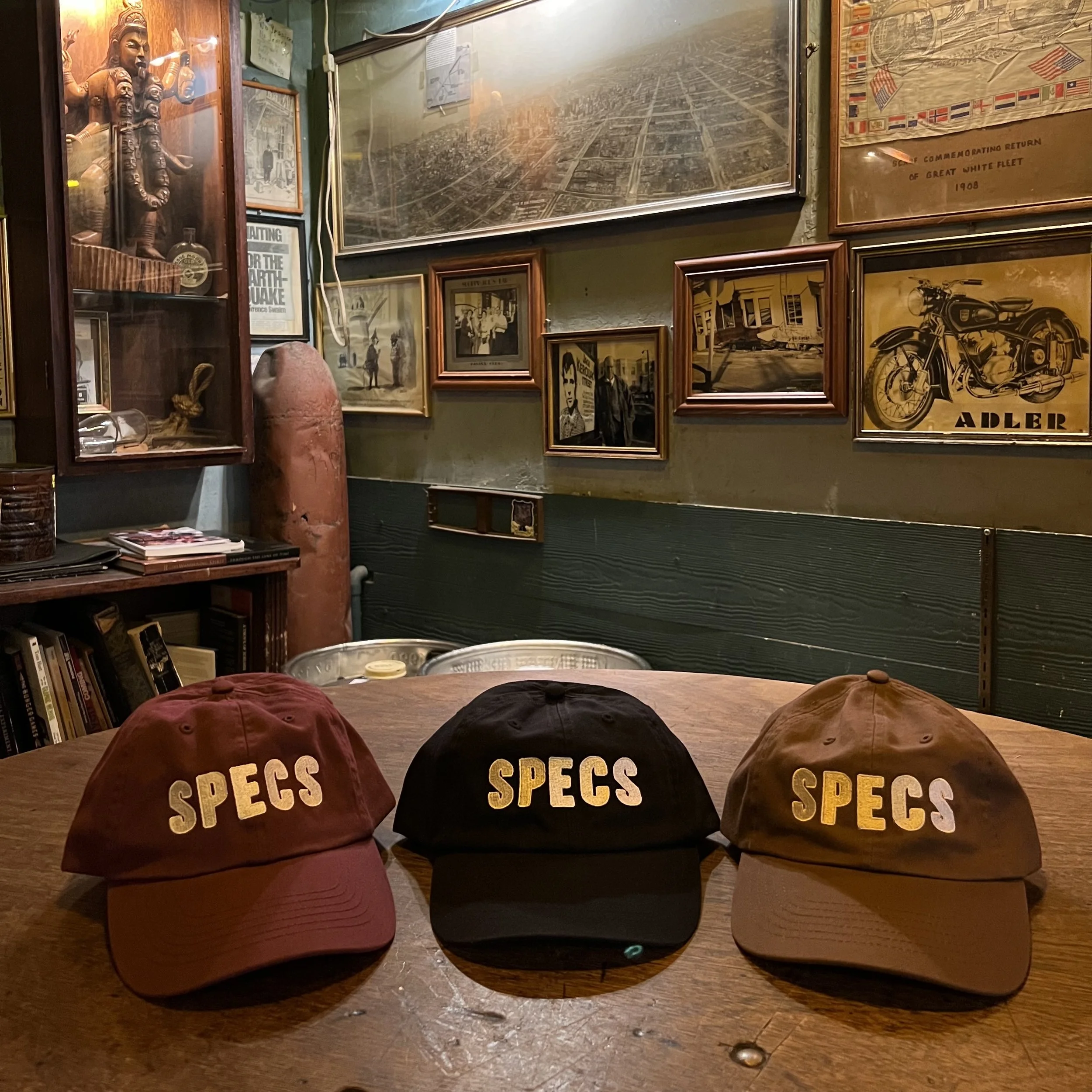 Embroidered caps by Ape Do Good Screen Printing in SF. Available in black, brown and maroon! 100% cotton with adjustable back $30