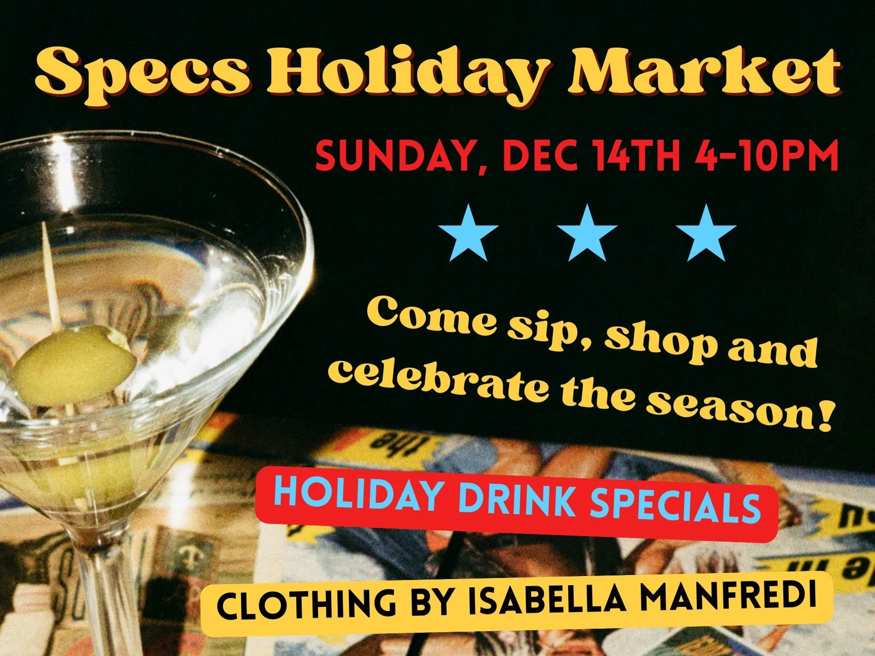 Specs Holiday Market Featuring Local Artists, Designers &amp; Vendors!