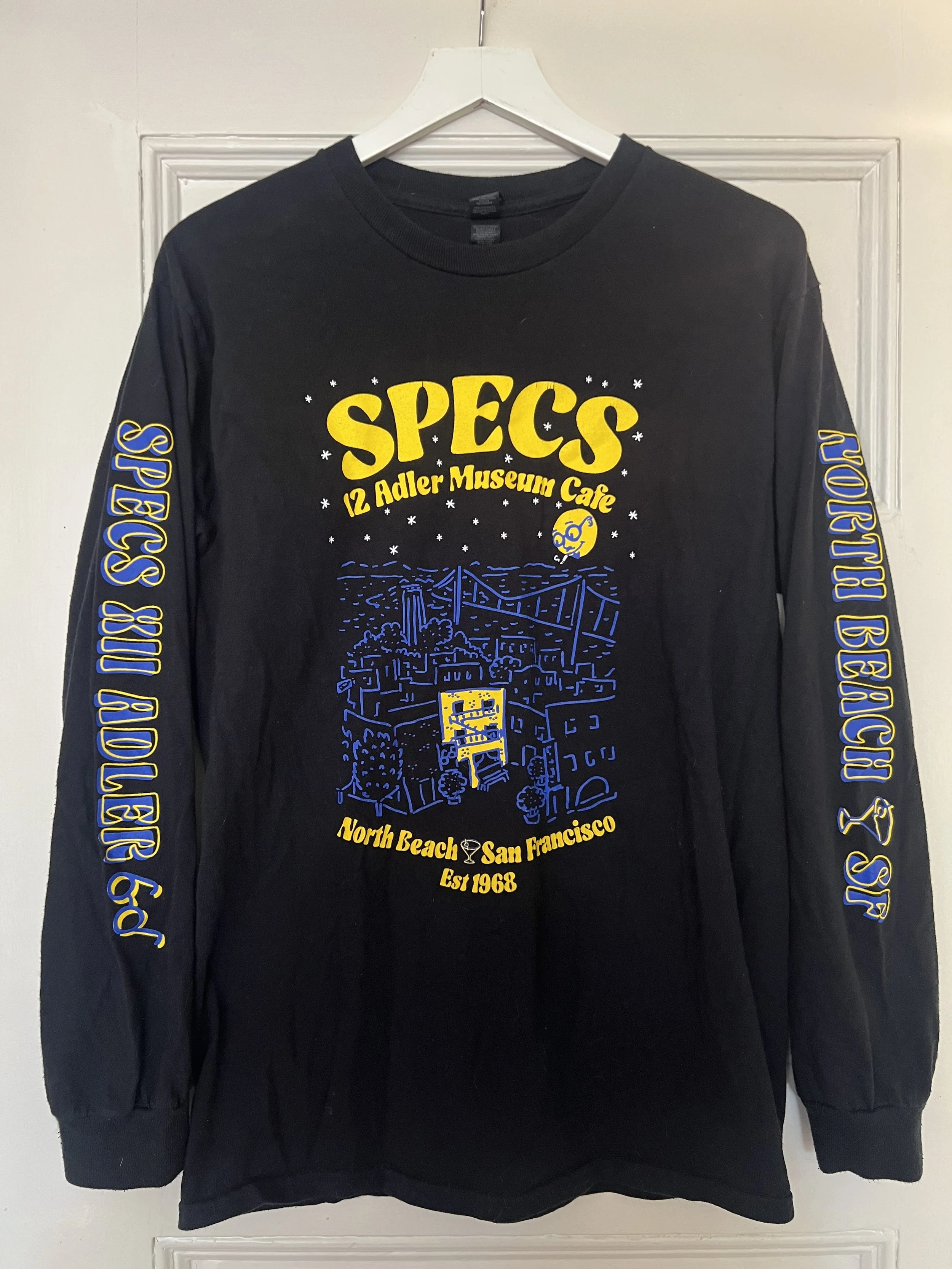 Longsleeve shirt designed by Michael Grim. Printed at Ape Do Good in SF. 100% cotton, available in S-XL $30