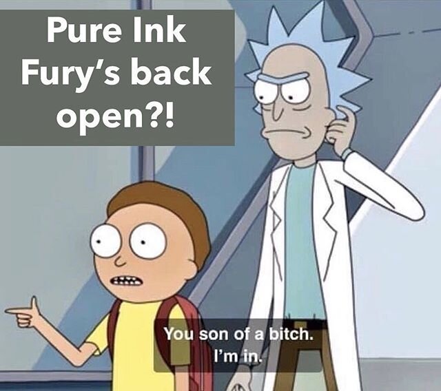 Check out our highlights to find out how to contact you preferred artist if you&rsquo;re feeling the same way 😎 happy to be back!
.
.
.
.
.
.
.
.
#tattoo #tattooshop #reopen #coronafree #pureinkfury #rickandmorty #funny #explorepage #tattooartists #