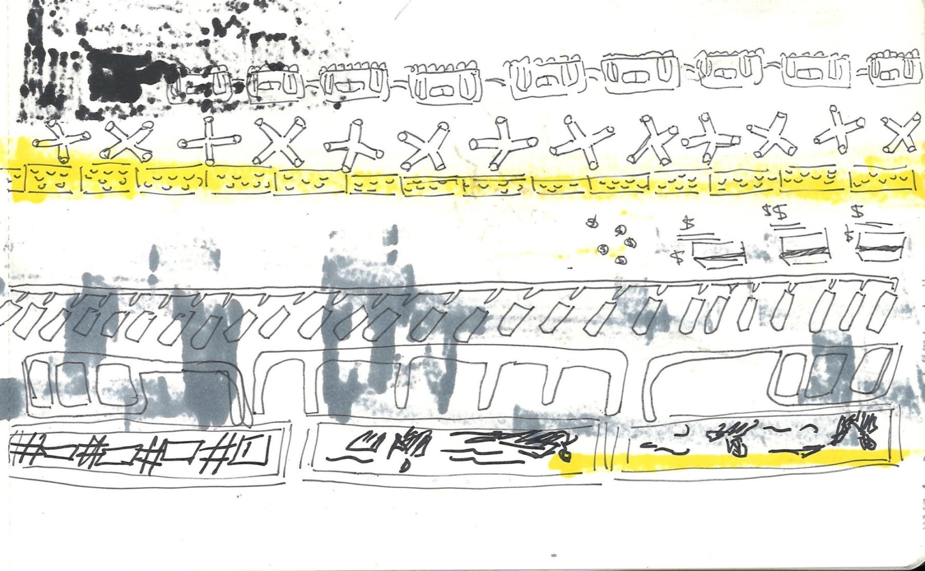 From the high school sketchbook of artist My Anh P., Subway, 2022