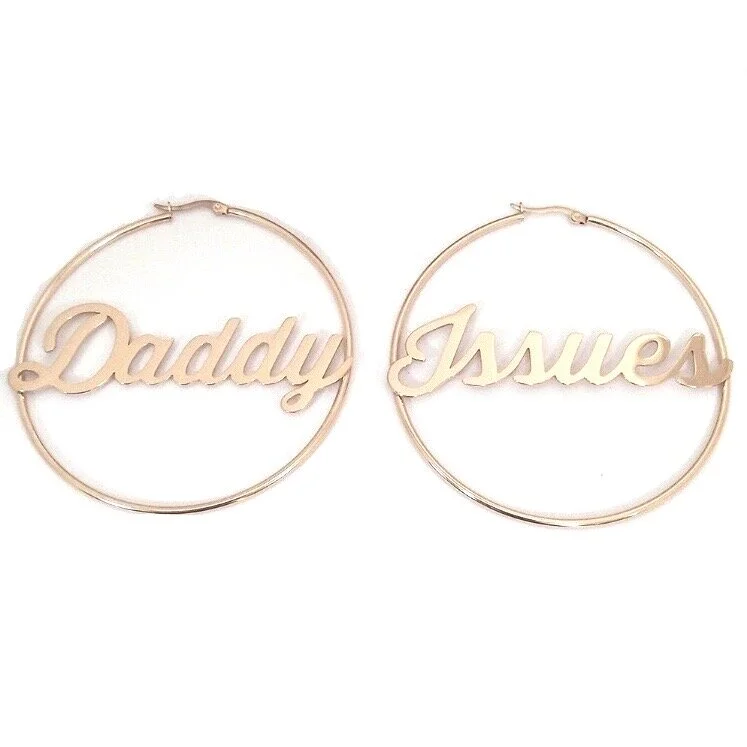 Daddy Issues Rose Gold 2.2 Inch Hoops