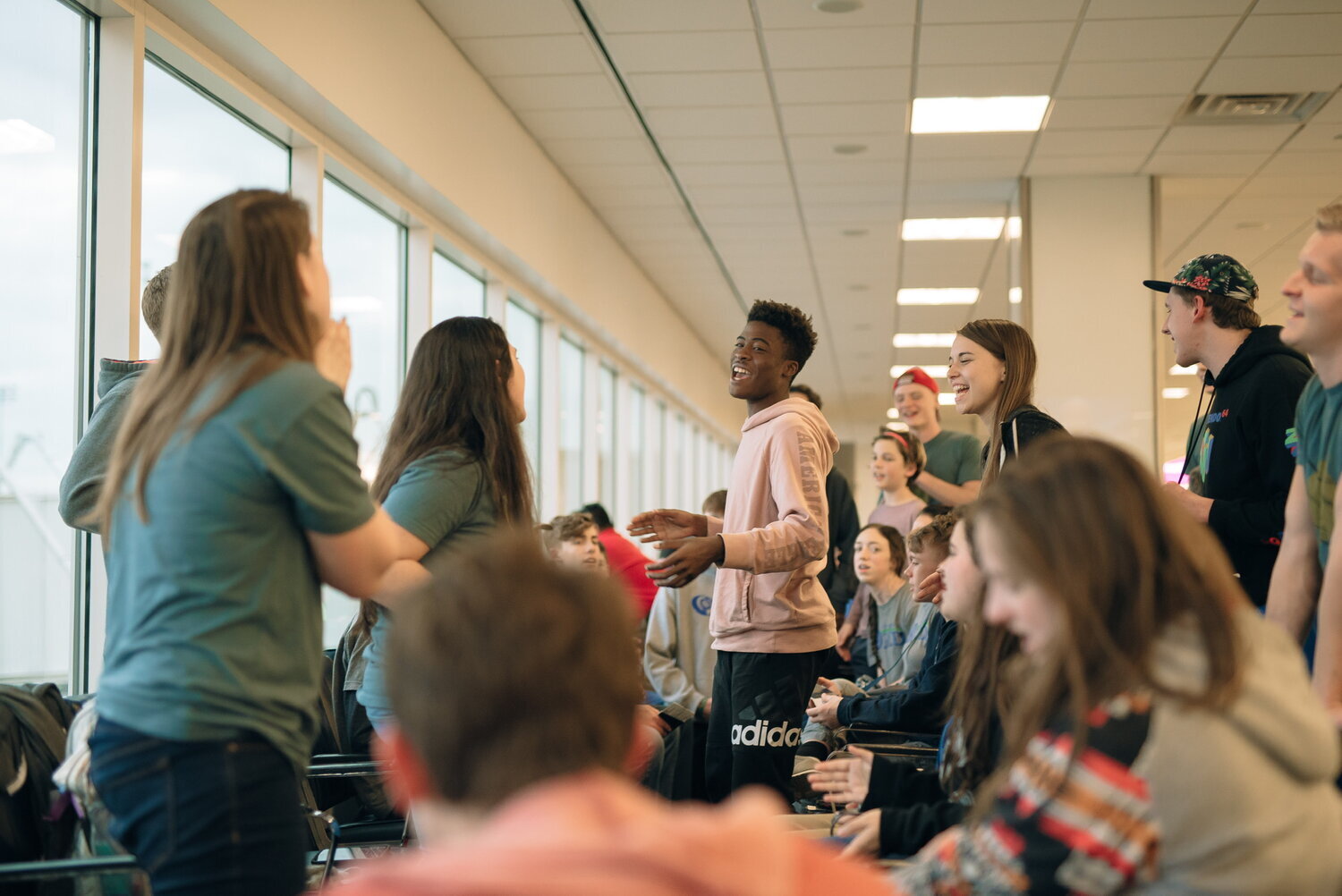 Our team’s mood was fantastic. They were examples of faith in the airport where they prayed, worshipped and continued practicing the skits and songs they had prepared.