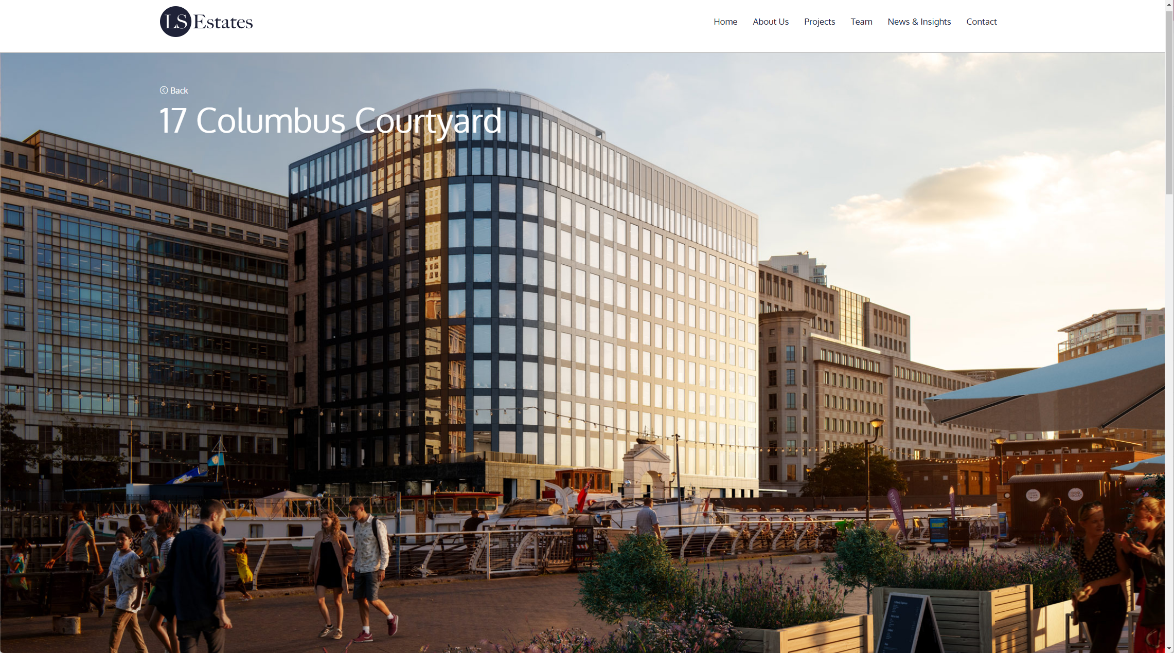 17 Columbus Courtyard, Canary Wharf / Ground Photography / Website