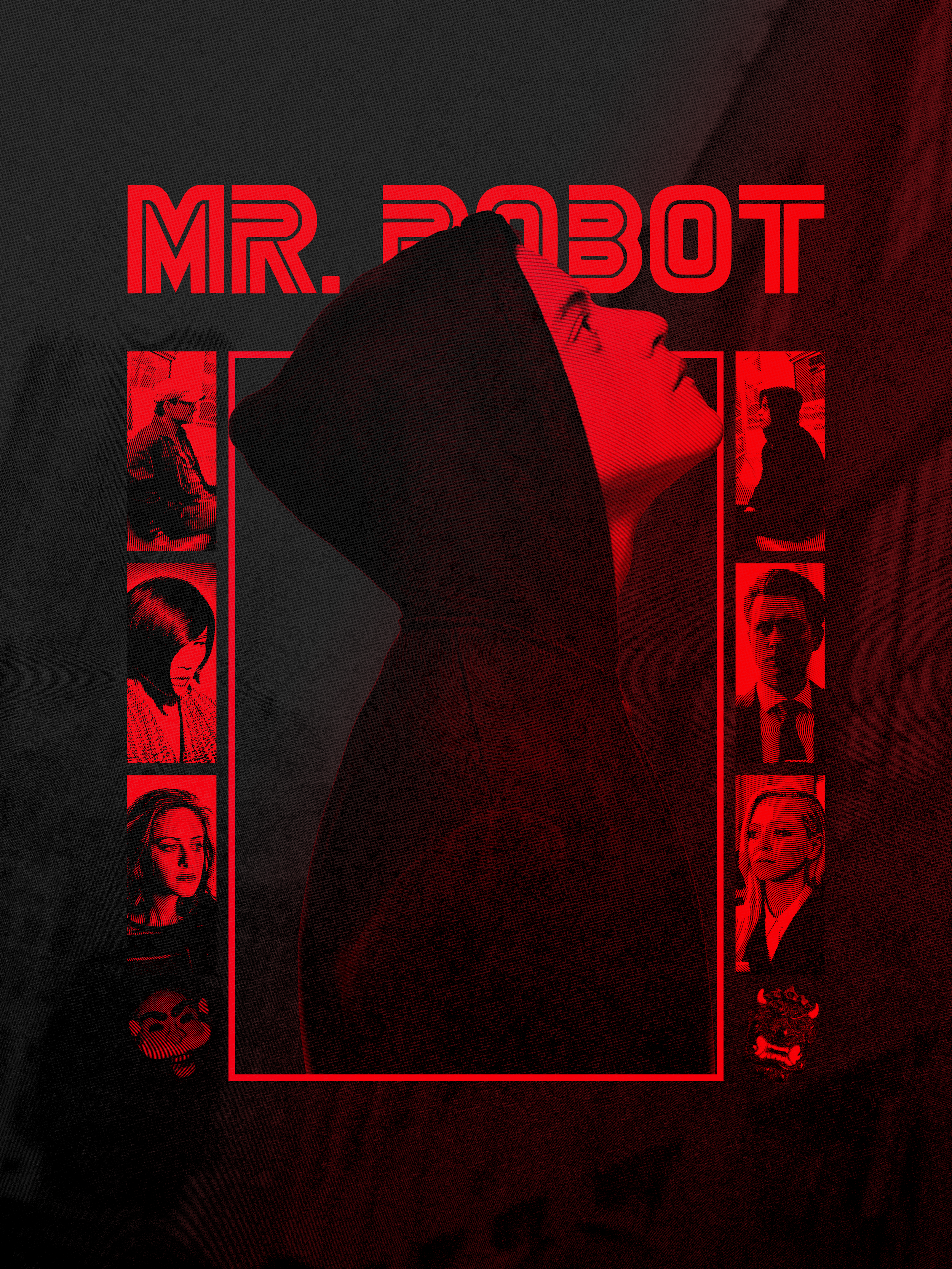 Day 5 - Mr. Robot
Today's poster entry was inspired by the BRUTALISM genre of design that I kind of experimented with? I used a background image and didn't disrupt the grid system unlike most examples I looked at. I think my style relies too much on