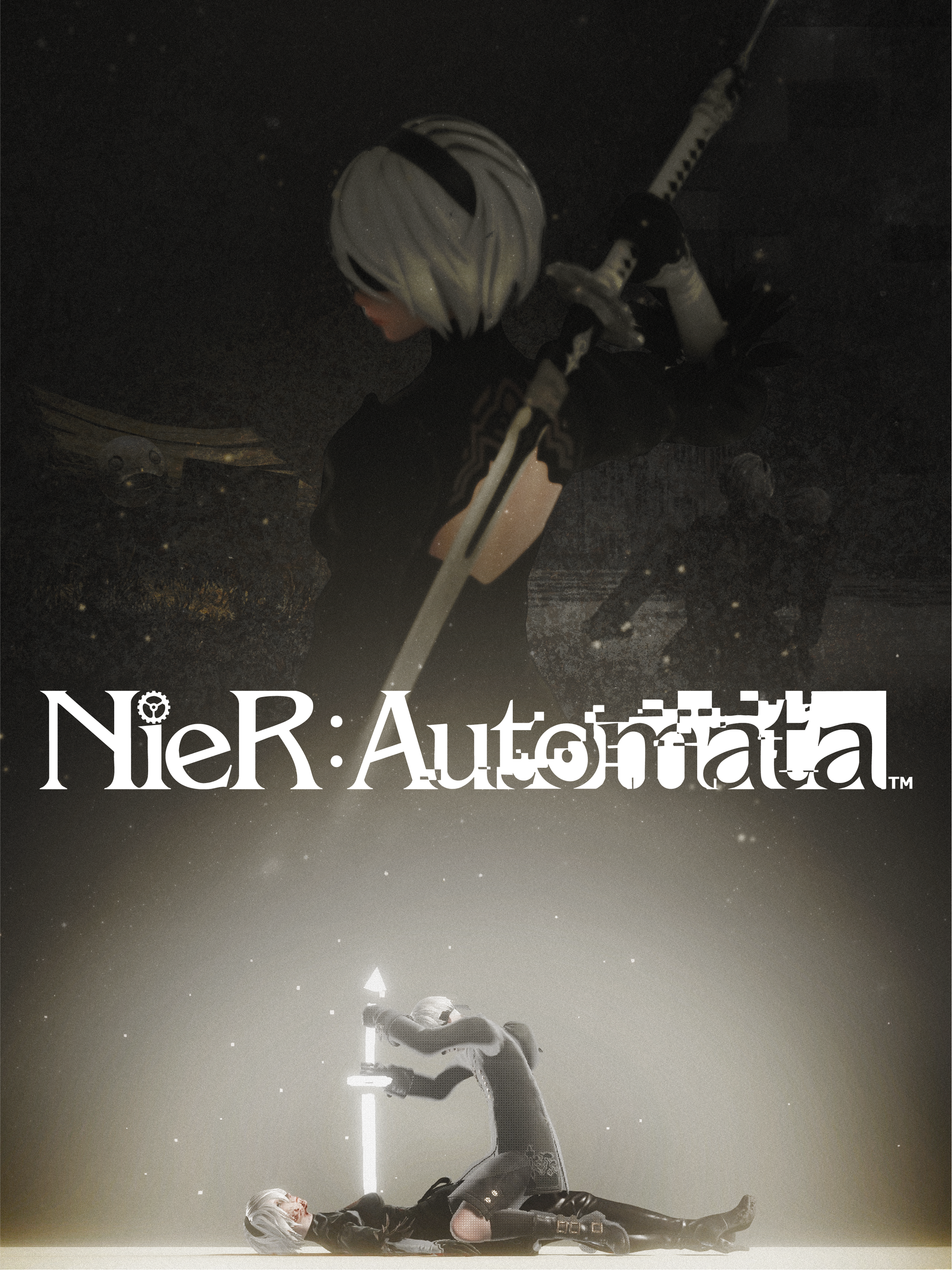 Day 4 - NieR: Automata
If you have played the game, you would know how unique and profound it's story is which is what inspired me to make it the focus on today's design. I had a lot of fun hunting through my own gameplay footage to source the image