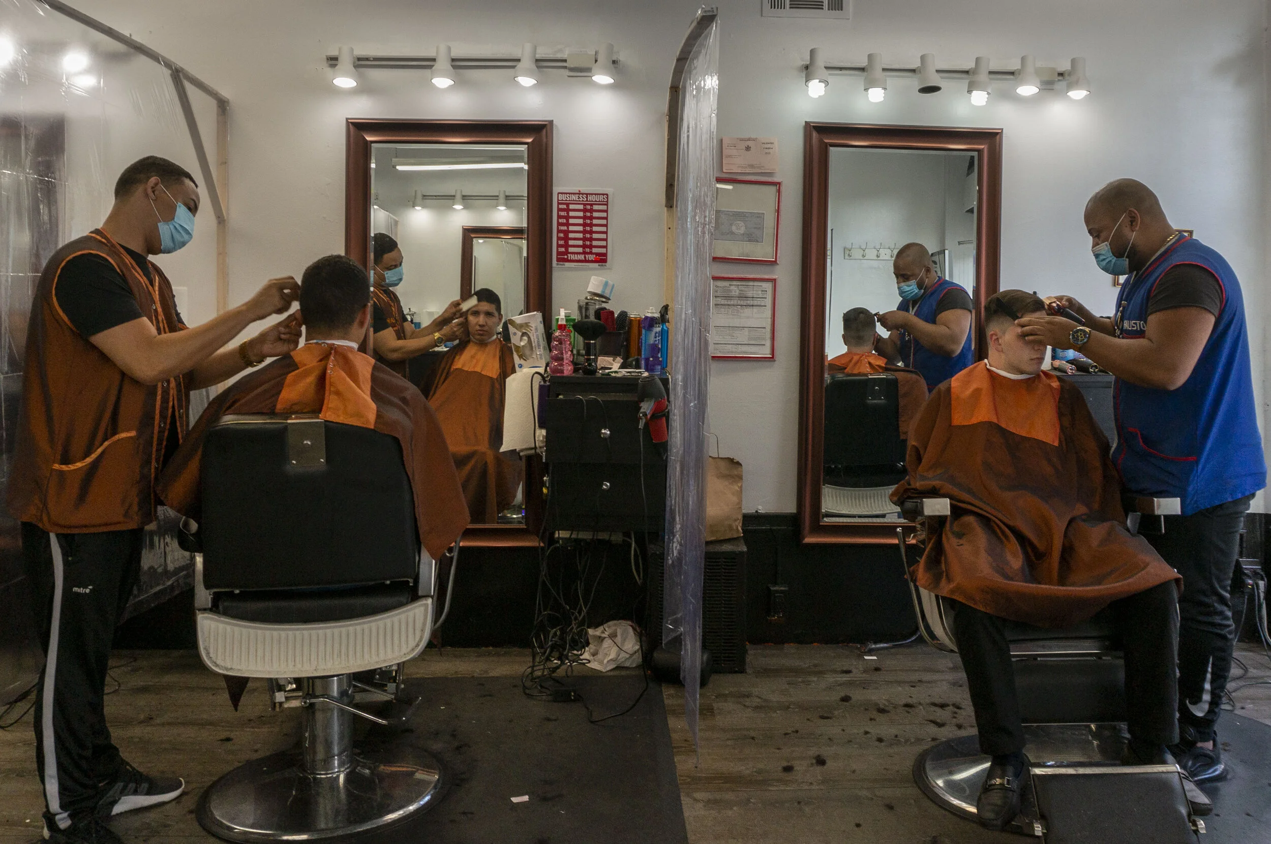 Re-opening of the city allows for barbershops to work again.
