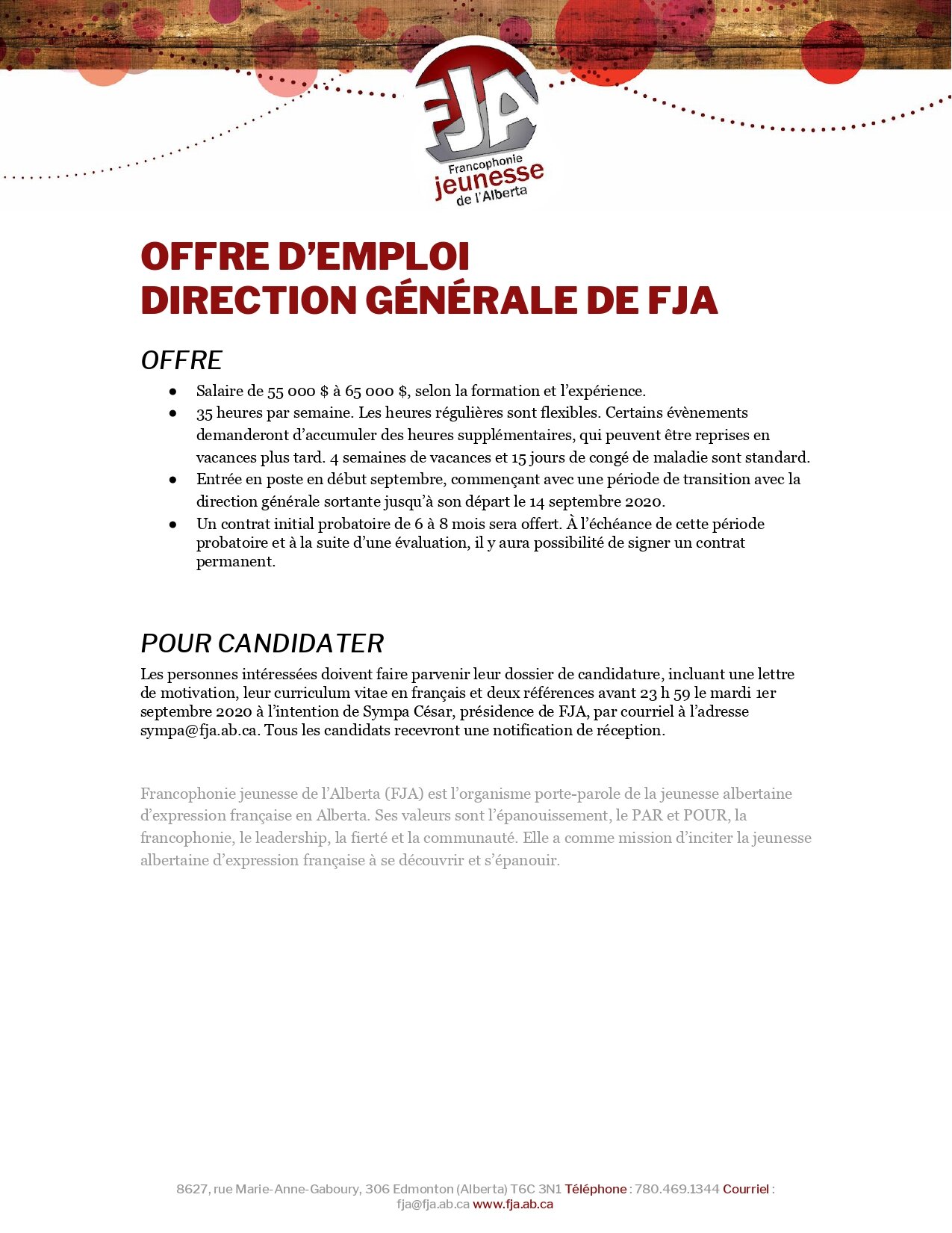 Offre d'emploi - Direction générale (2)