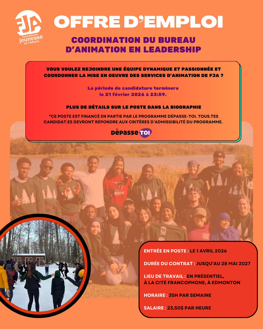 Offre d’emploi: COORDINATION DU BUREAU D’ANIMATION EN LEADERSHIP