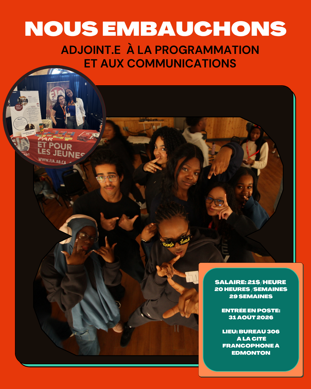Offre d’emploi: Adjoint.e à la programmation et aux communications