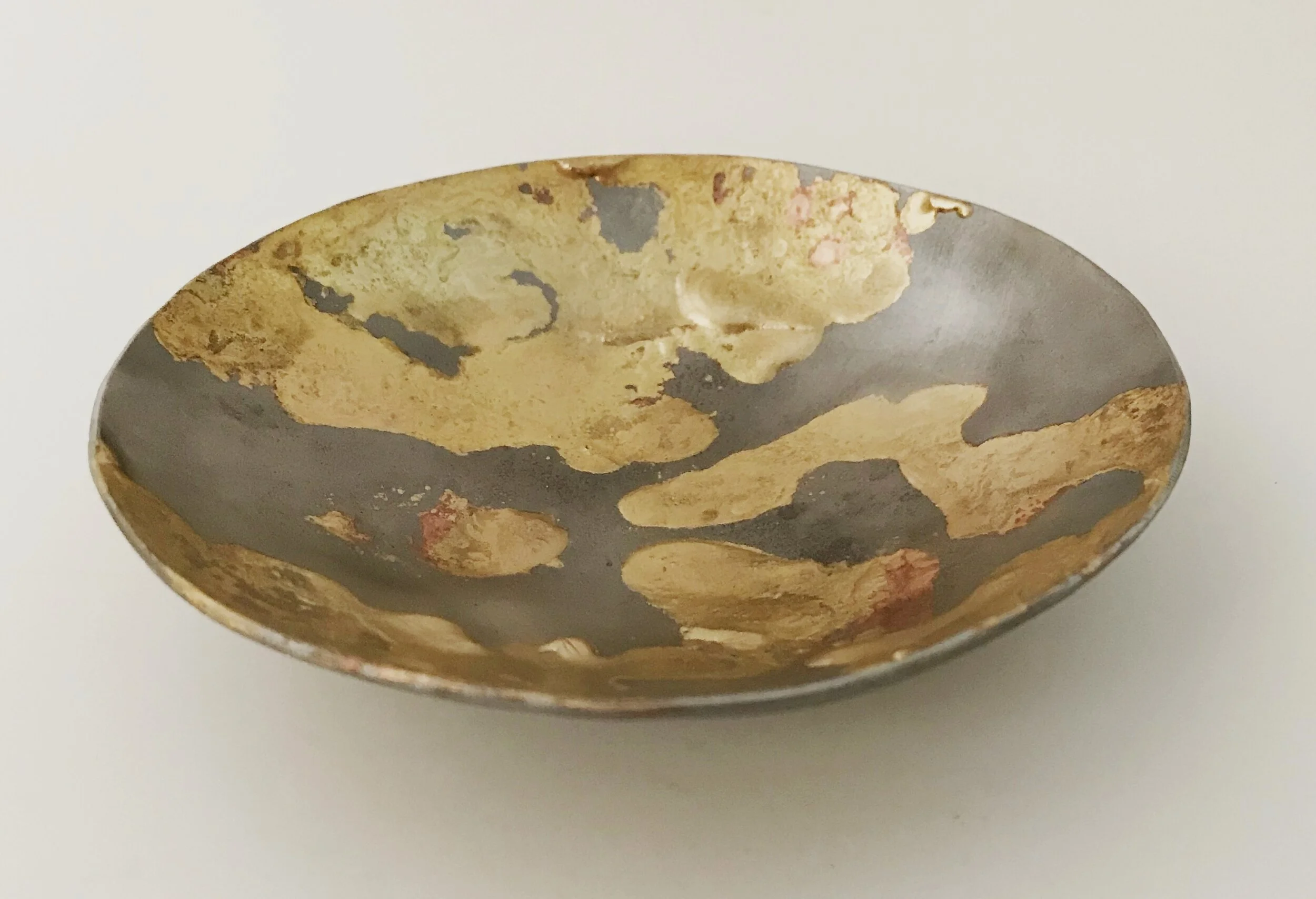 Steel and brass bowl