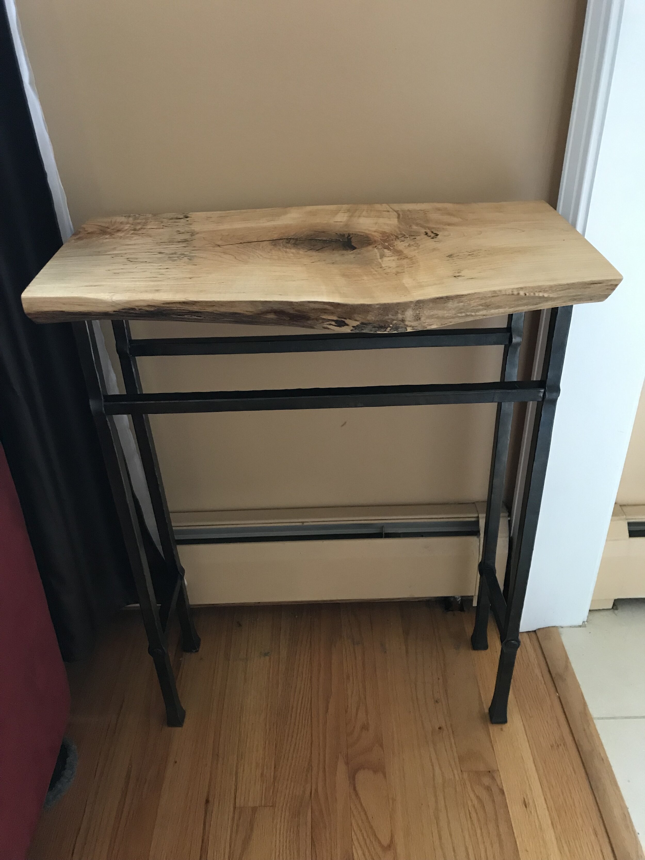 Live edge slab accent table