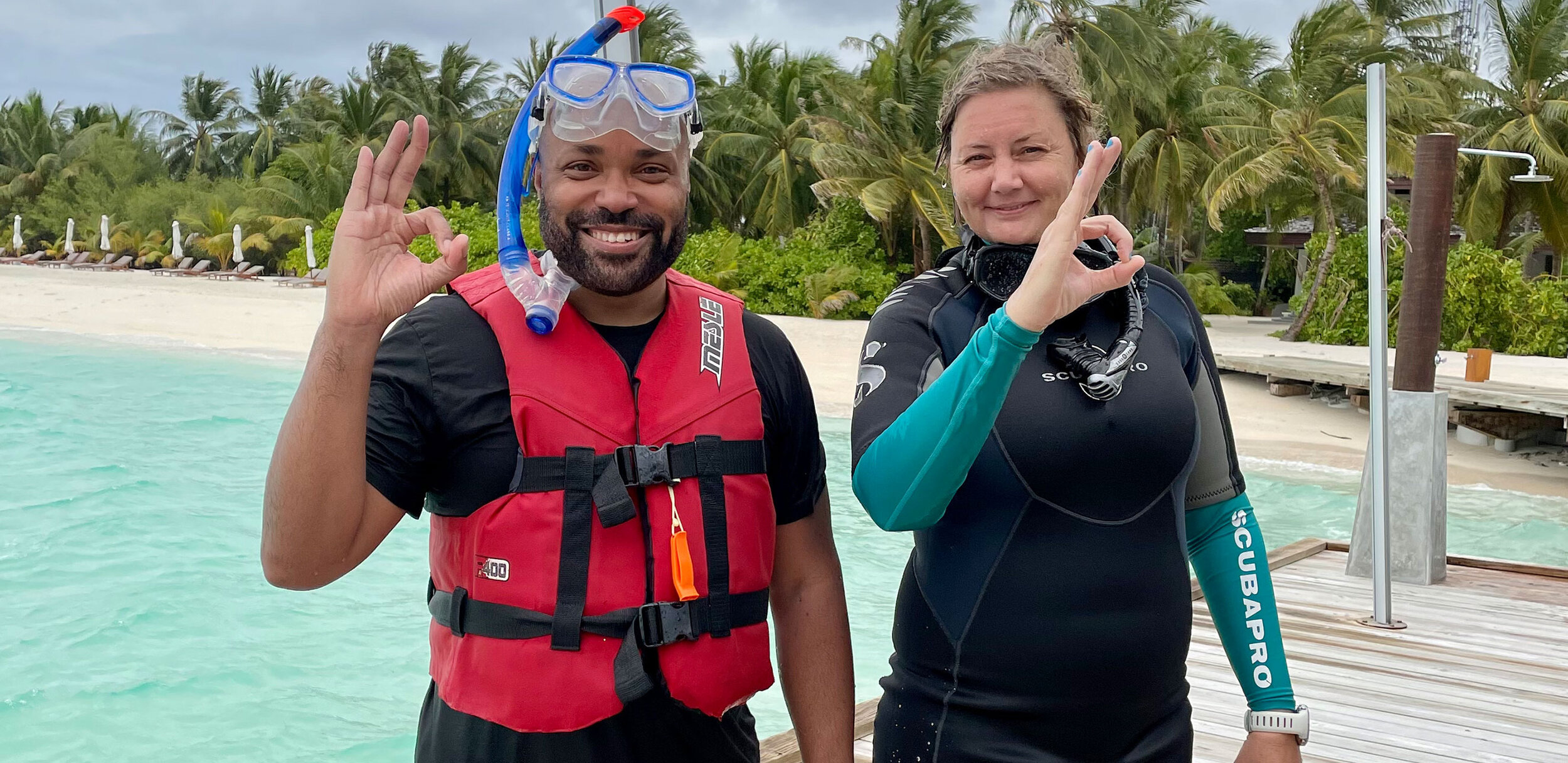 Kwin and Carmen, the Snorkeling Instructor