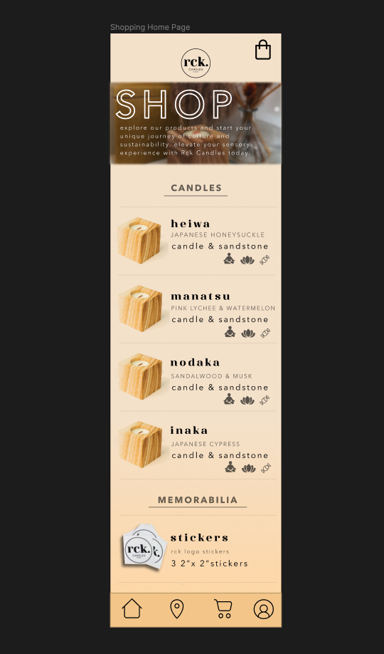 Full view of the shop page