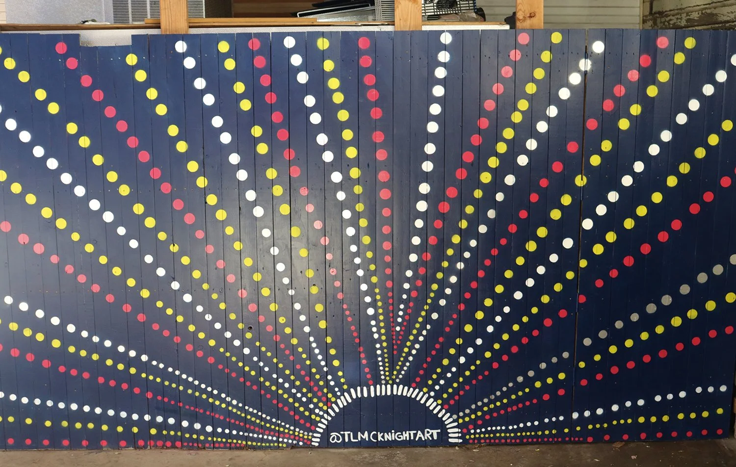 "Starshine" 8 x 15 ft, Aurora Breakfast, Bar & Backyard, OKC, 2021. Removed in 2024. Photo Kyle Van Osdol