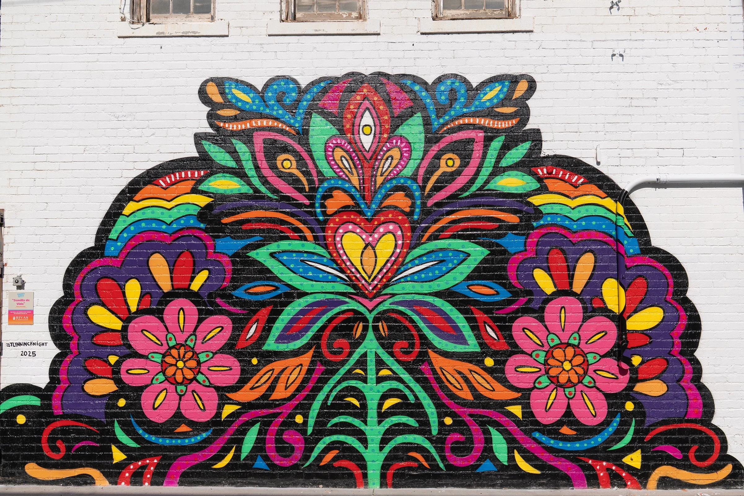 "Semilla de Vida (Seed of Life)" 24x12 ft, Capitol Hill District, Oklahoma City, OK. 2025 Photo: Bethany Young