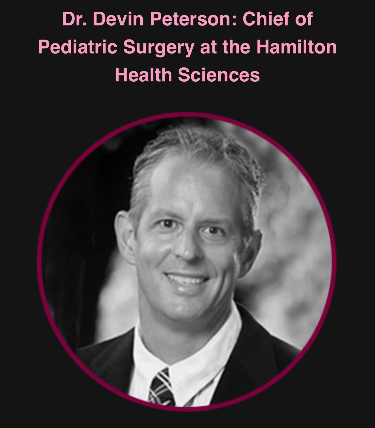 Congratulations to Dr. Devin Peterson for being named the Chief of Paediatric Surgery at Hamilton Health Sciences! 🏥  #pediatricsurgery #hamont #hamilton #hamiltonhealthsciences #surgery #paediatrics #pediatric