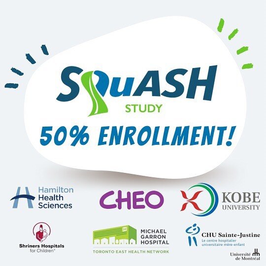 The SQuASH trial has reached 50% of its enrollment target! The SQuASH pilot is a multi-centre randomized controlled trial of 100 skeletally immature paediatric patients (ages 10-18 years, inclusive) undergoing primary ACL reconstruction to compare th