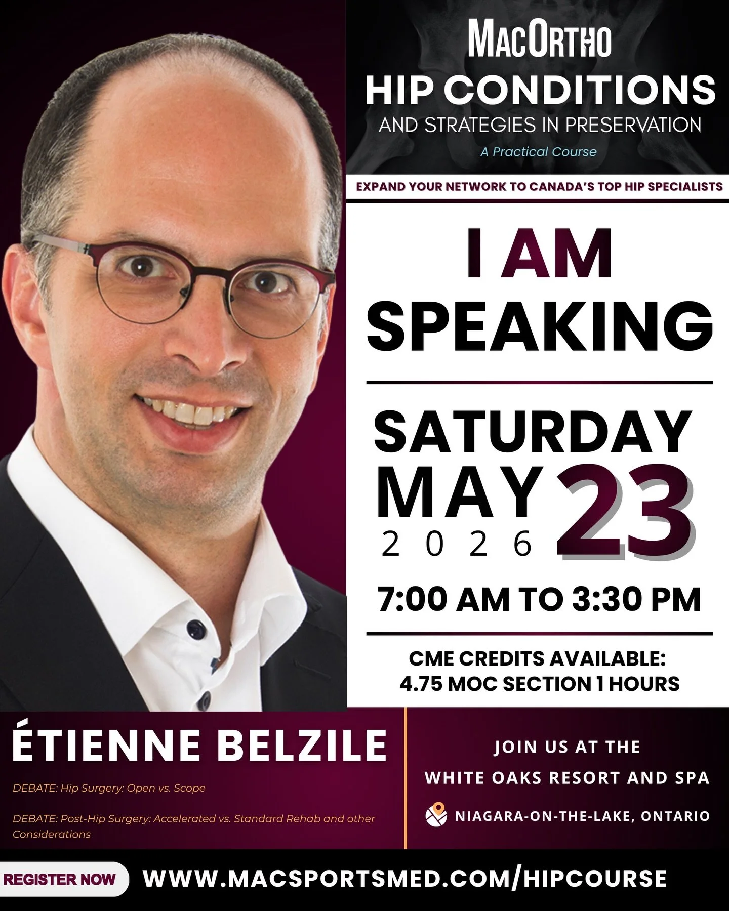 Meet the 2026 Hip Course Faculty: Dr. &Eacute;tienne Belzile

Dr Belzile is an Associate Professor, at Universit&eacute; Laval, Quebec City, Canada. He received his medical degree from McGill University and completed his orthopaedic surgery residency