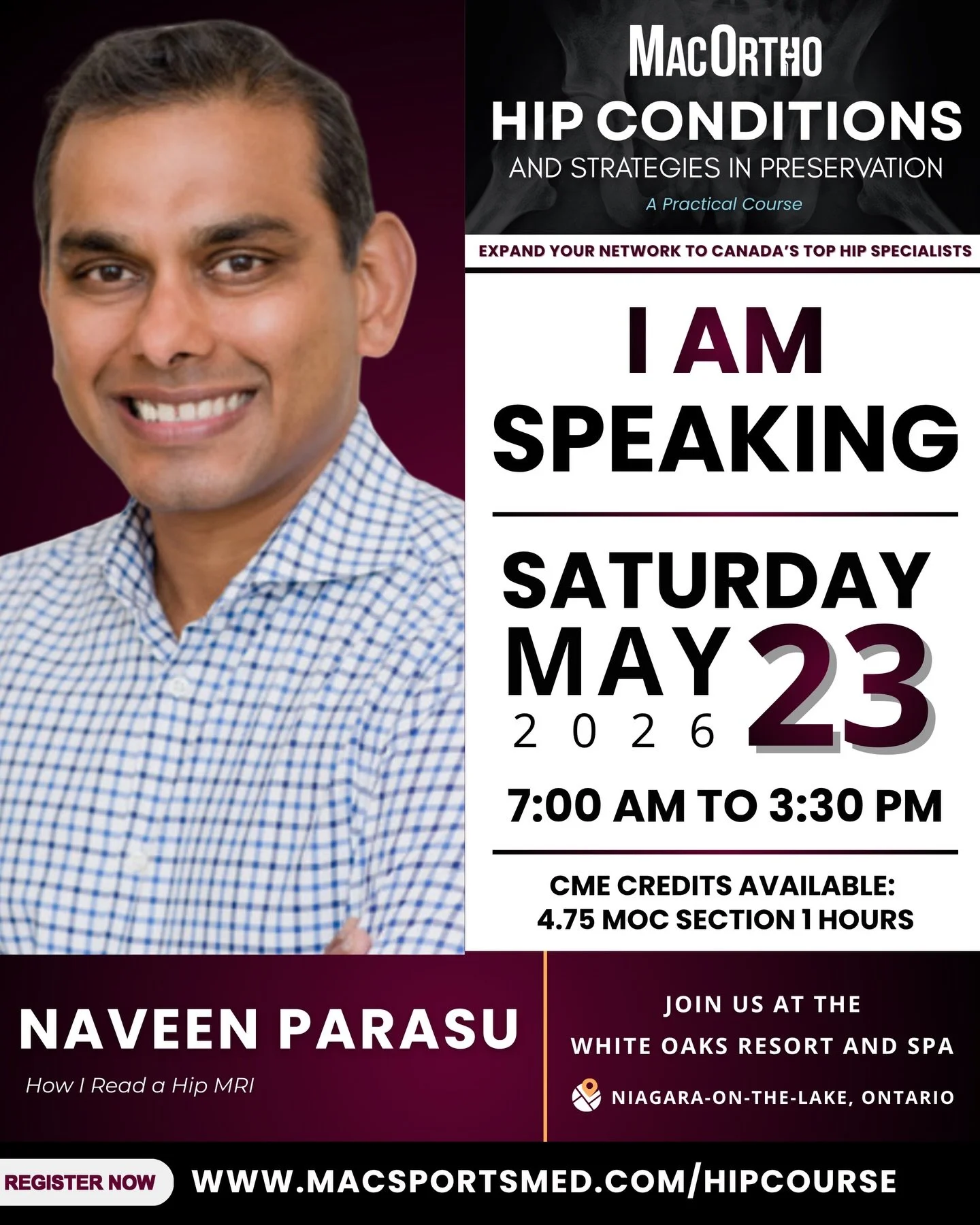 Meet 2026 Hip Course Faculty: Dr. Naveen Parasu

Naveen is a radiologist with imaging expertise in musculoskeletal oncology and sports related injuries. Patient care is Naveen&rsquo;s foremost priority and he enjoys excellent relationships and commun
