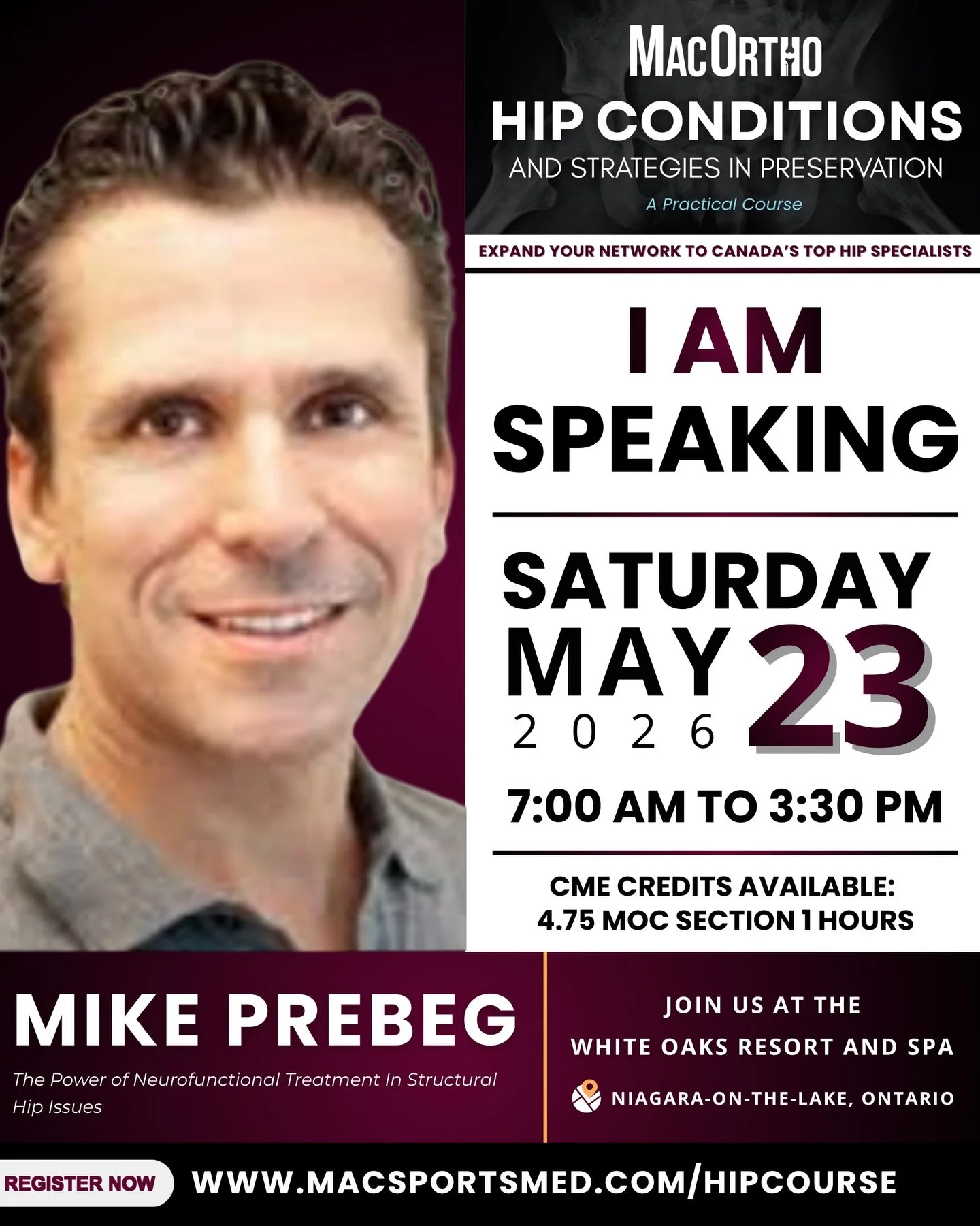 Meet the 2026 Hip Course Faculty: Dr. Mike Prebeg

Dr. Michael Prebeg is an experienced clinician with over 25 years working with high-performance and professional athletes across multiple sports. His career includes 15 years with the Toronto Blue Ja