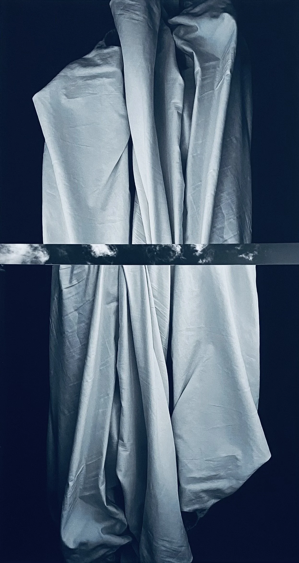 Oscillating Between the Above and Below,  34" x 18", archival giclee collage, 2026