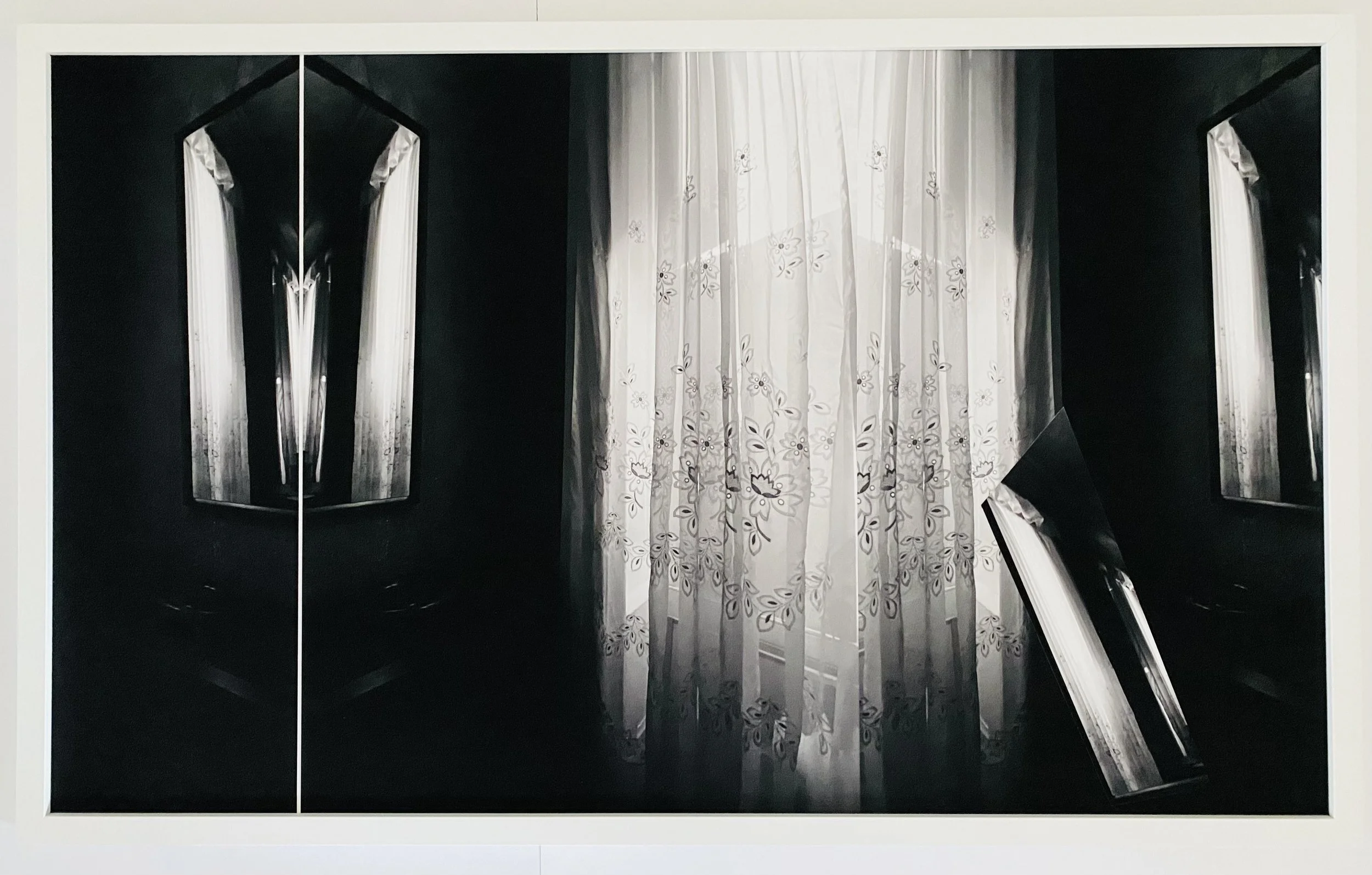 Safe Travels, 21" x 41" (framed size), archival giclee + collaged giclee, 2026