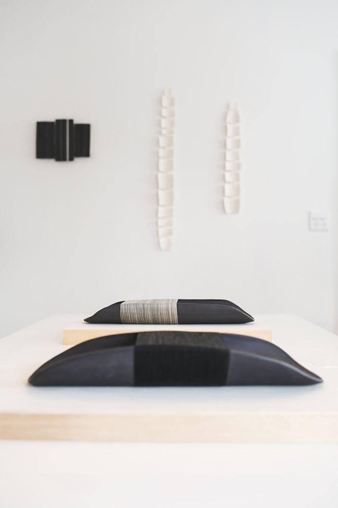 Partial installation of solo exhibition "Breathing Room" at Hawk + Hive, Andes, NY, 2024
