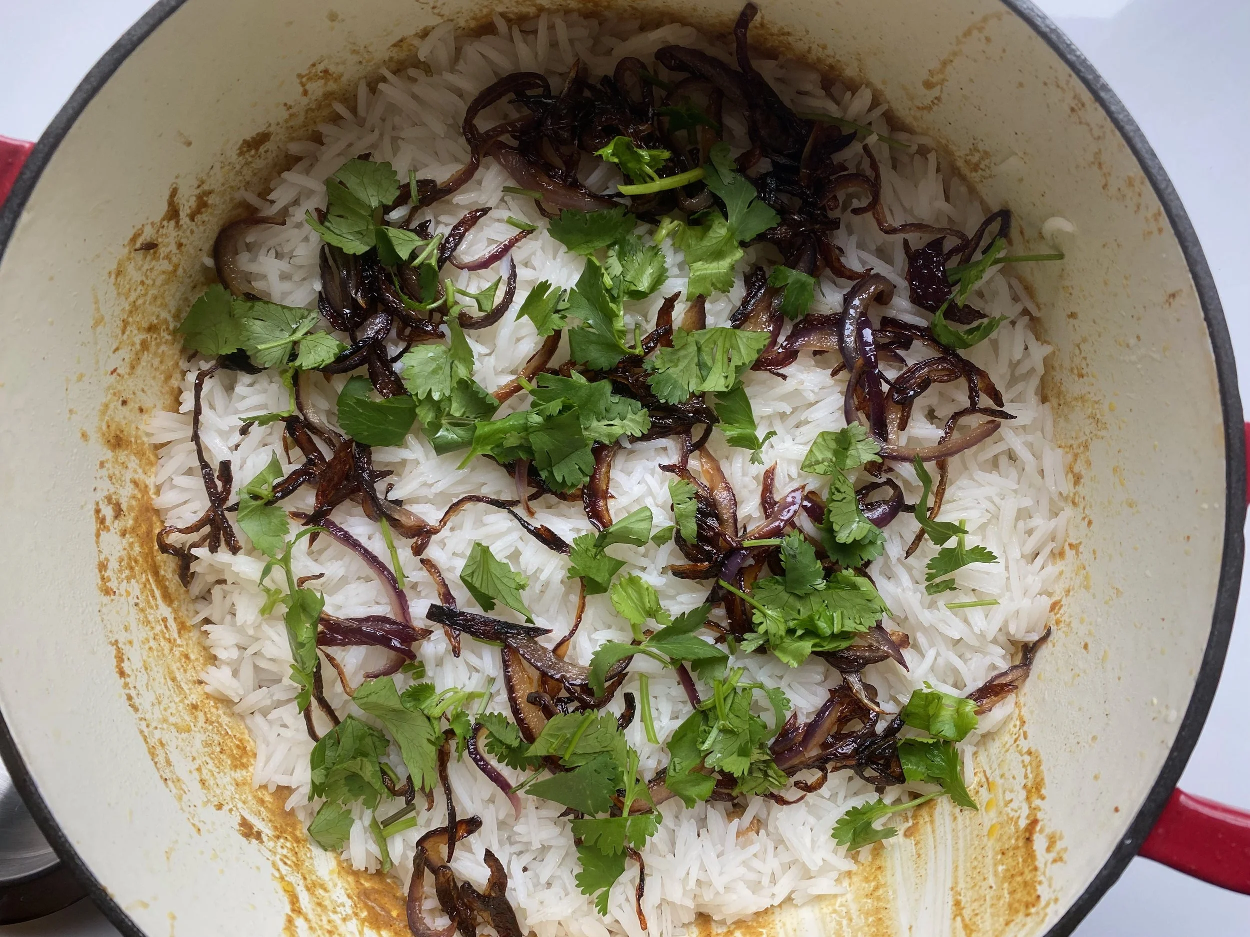 Layer the biryani