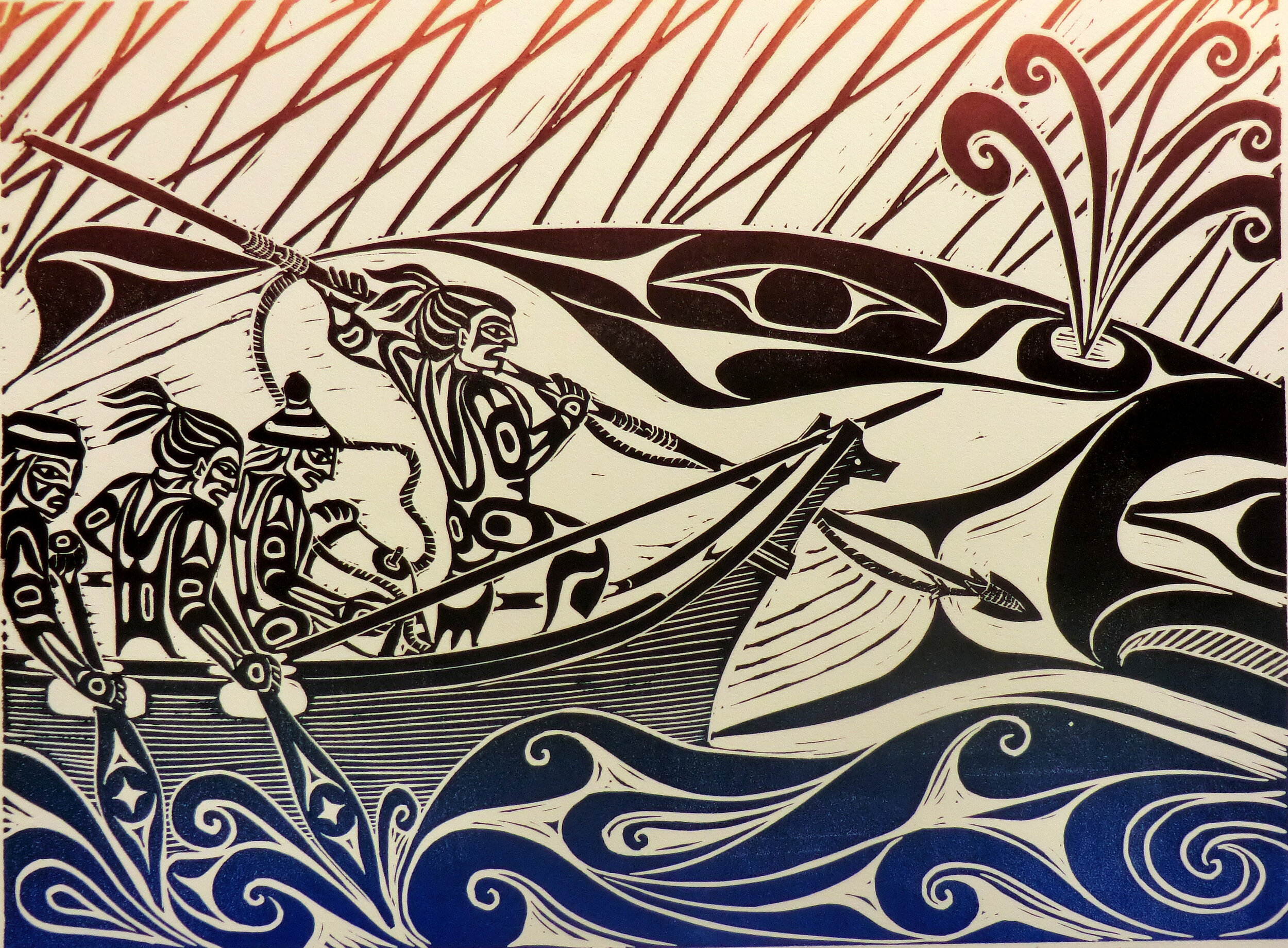 The Sea Is My Country, linocut