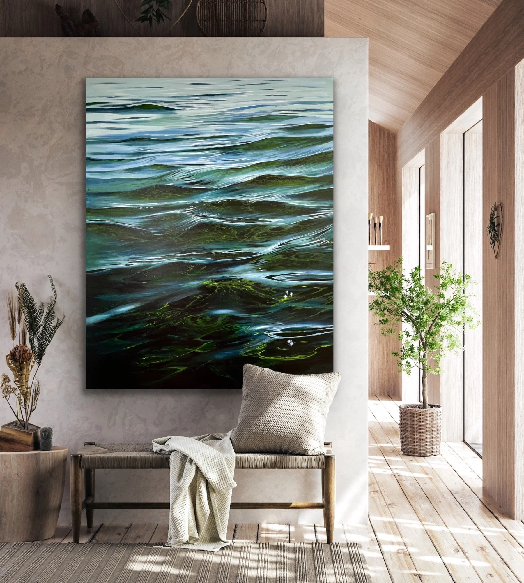 Green Ripples Up Close