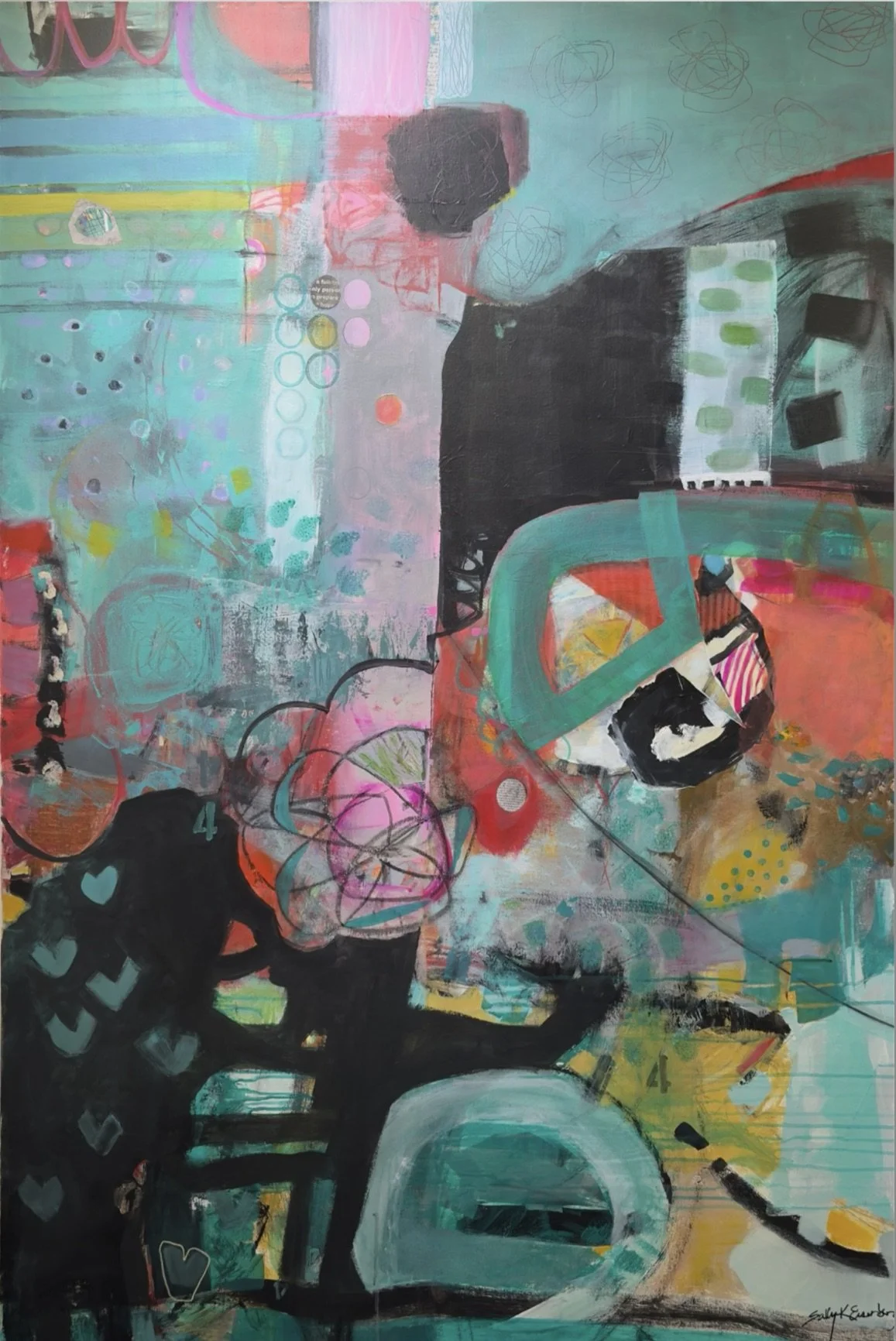 Be Curious 
72" x 48"    mixed media on canvas