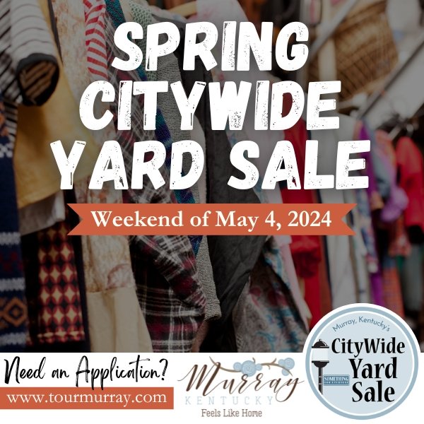 📣1 WEEK LEFT!📣

The deadline to submit your applications to participate in the Spring Citywide Yard Sale is Tuesday, April 30. All participants who turn in an application + $10 fee will be included on a comprehensive map of yard sales throughout Mu