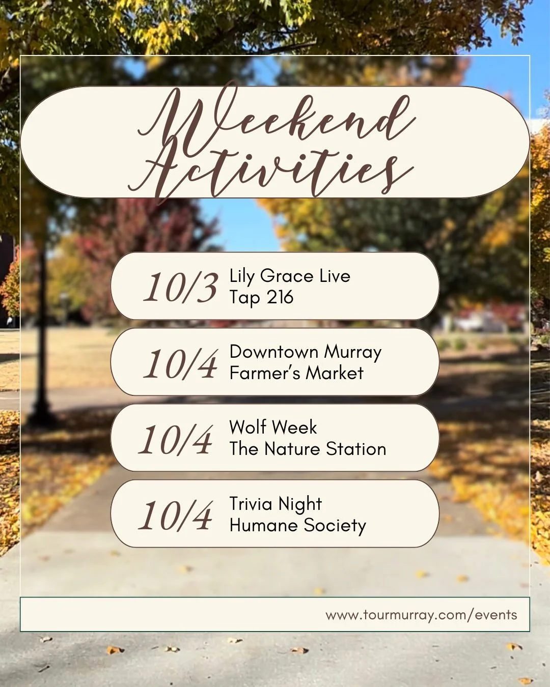 The weekend is here! 🥳 Check out the link in our bio for additional events info 🔗