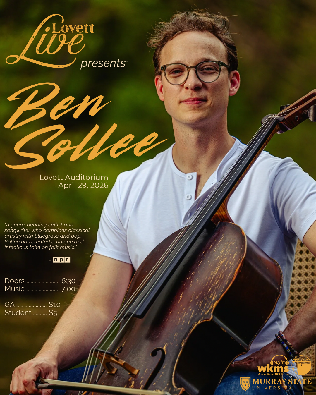 Ben Sollee @ Lovett Auditorium 