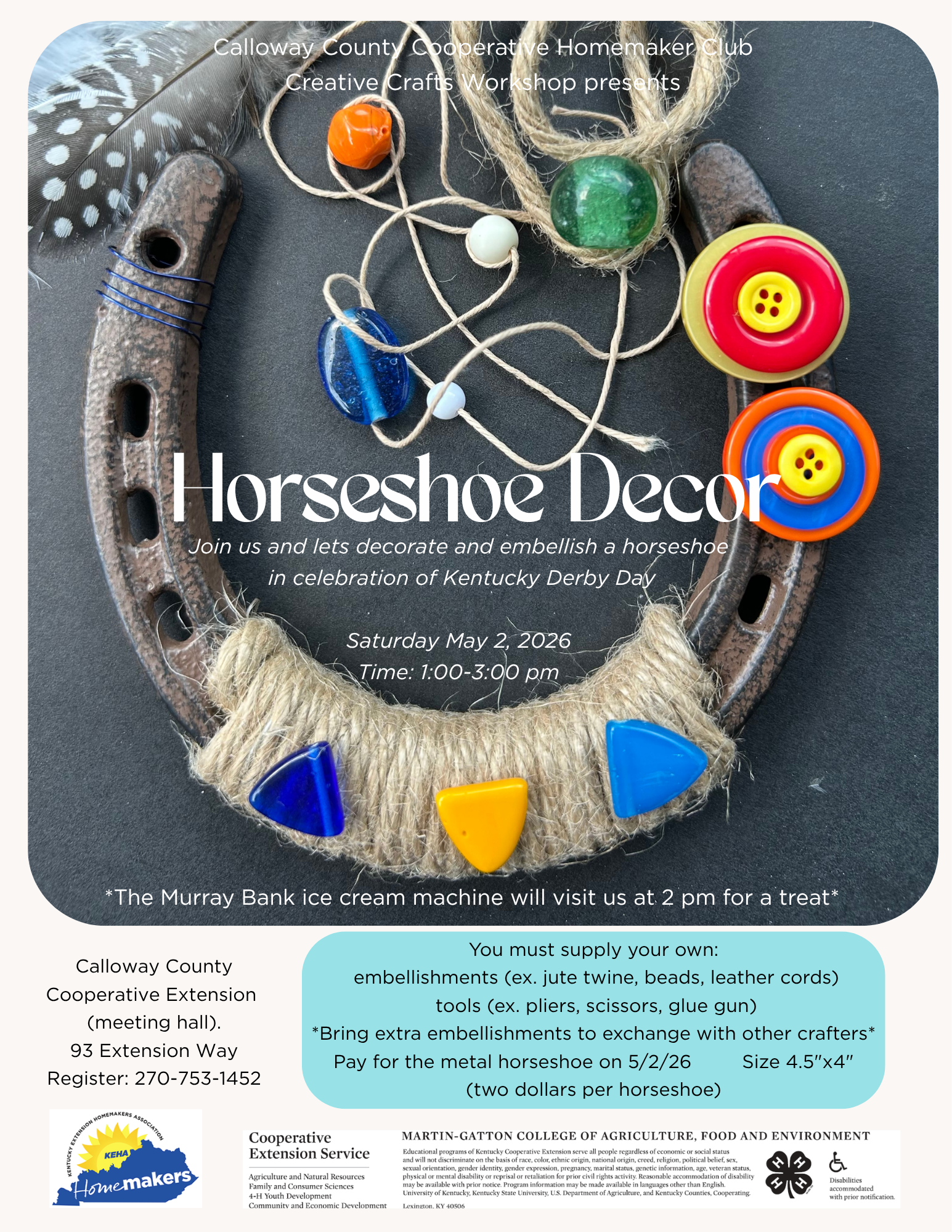 Creative Craft Workshop- Horseshoe Decor 