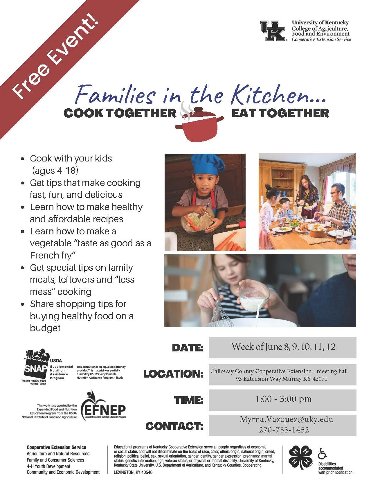 Cook Together Eat Together @ Calloway County Extension Office 