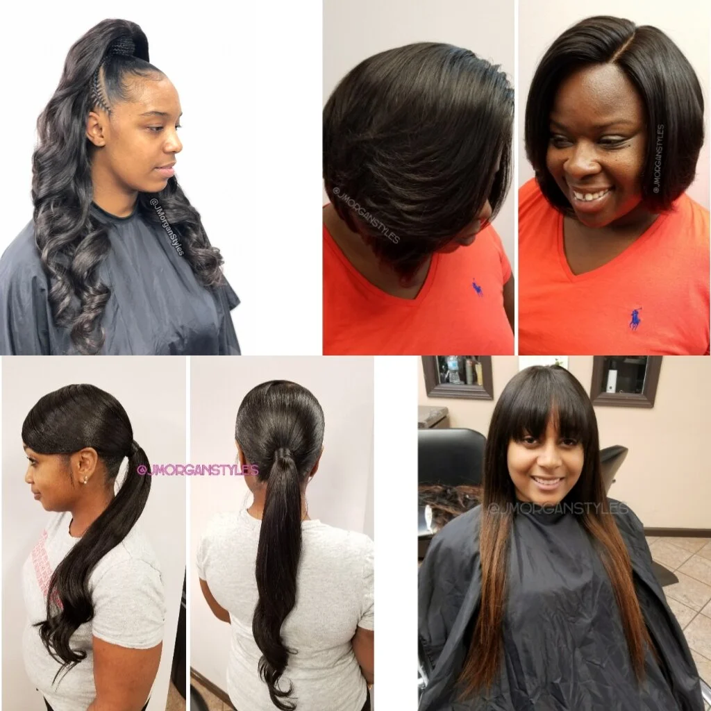 Various hair extension hairstyles