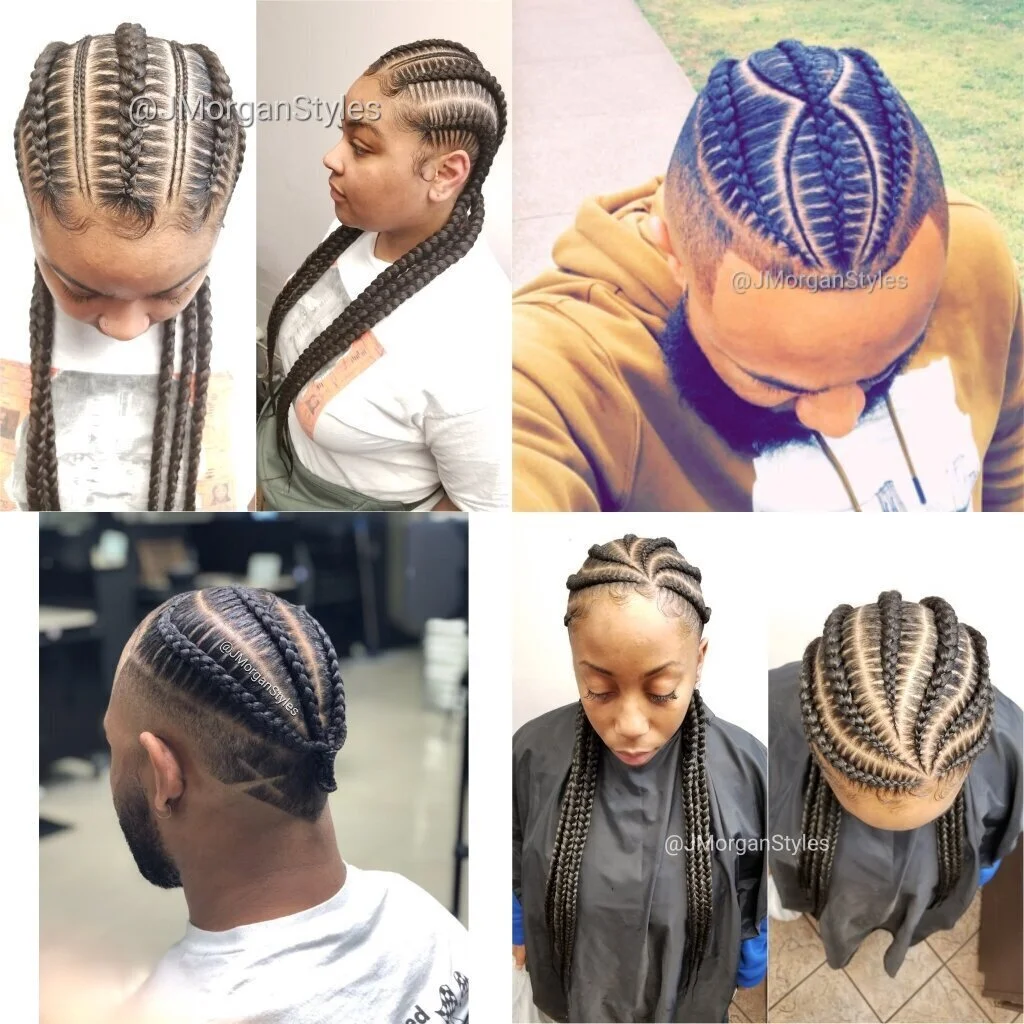 Various stitch cornrow styles