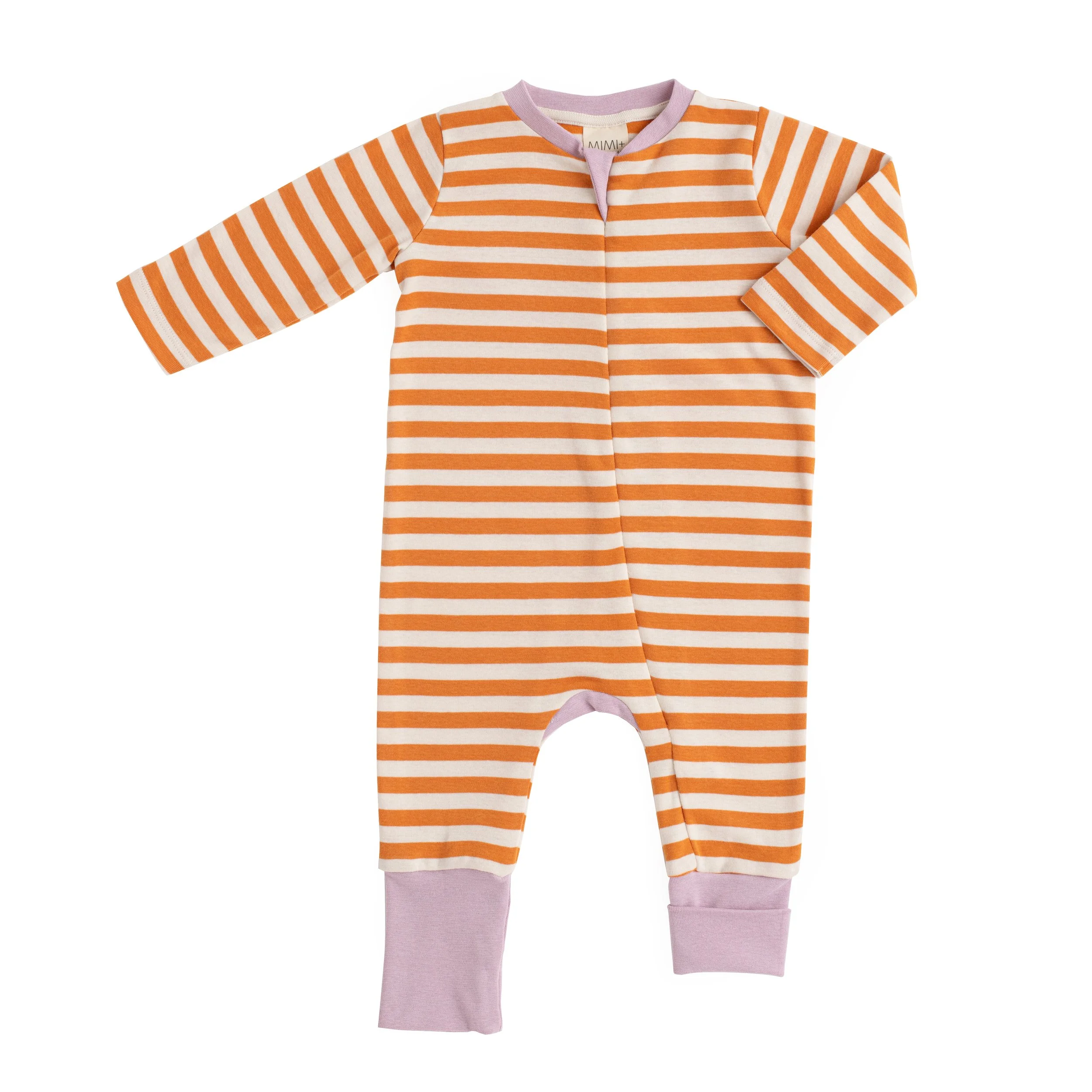 Babygro Orange Stripe lilac trim €35jp.jpg