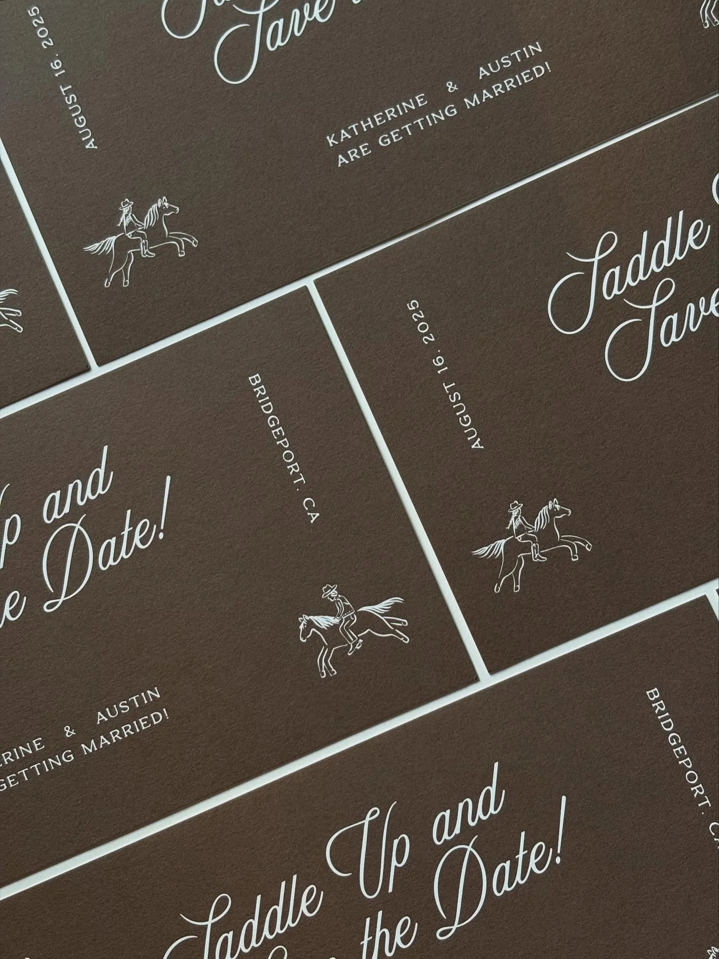 These chocolate brown save the dates are everything to me 🤠🥂💫
