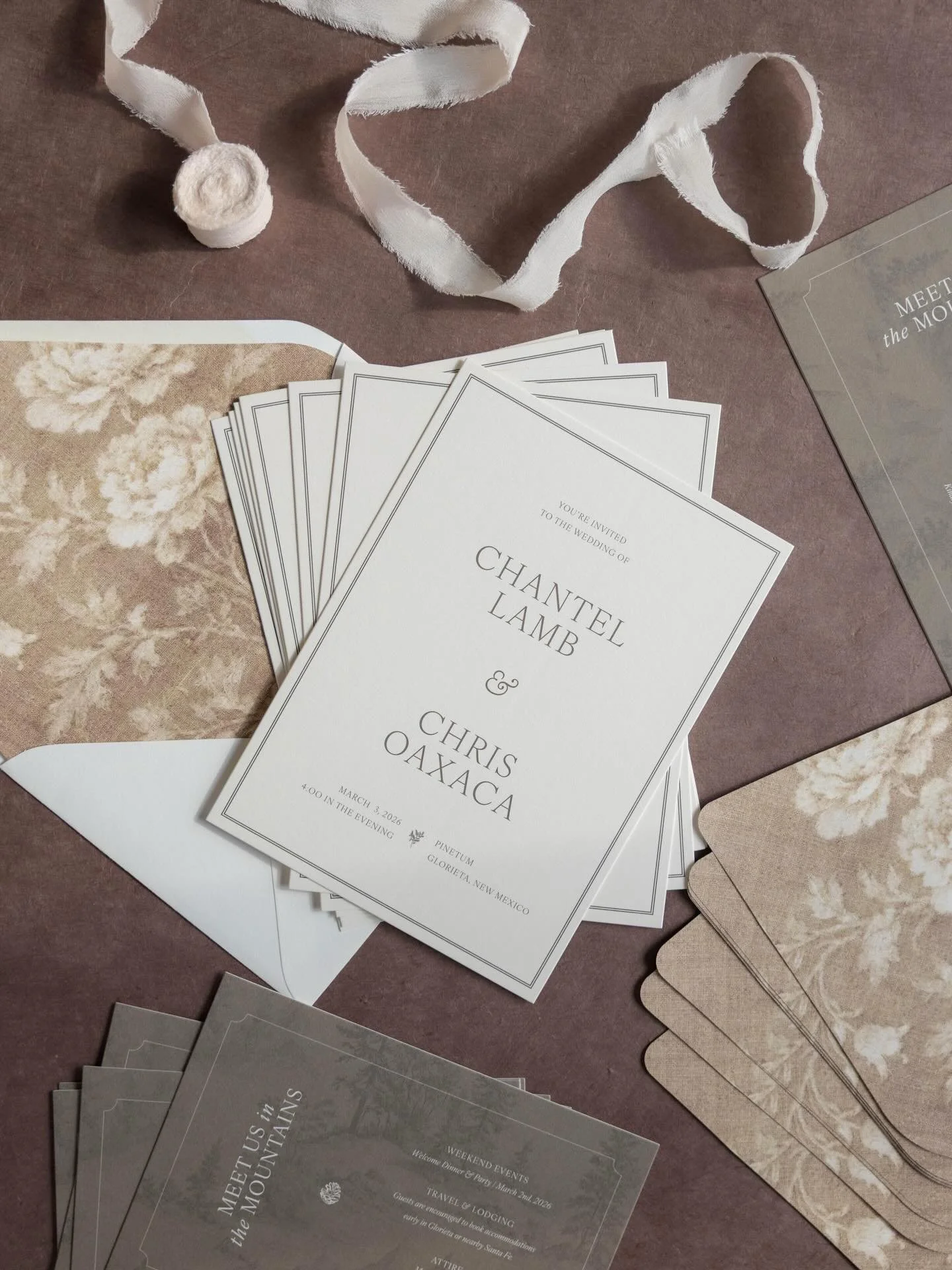 A wedding suite full of texture and richness that reflects the venue &amp; love story ⛰️🤎🌲