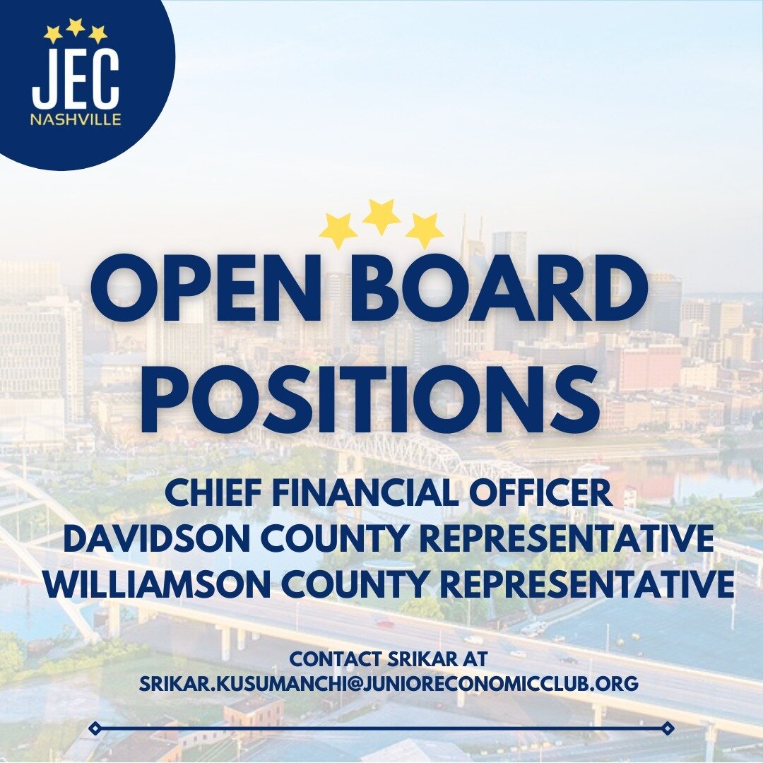 Interested in a leadership position with the JEC? Reach out to Srikar (srikar.kusumanchi@junioreconomicclub.org) for more information!