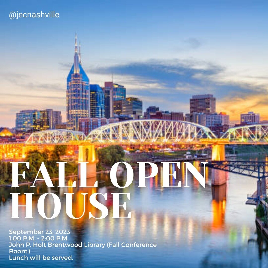 We hope to see everyone at our Fall Open House! RSVP by September 17th. Spots are limited. Register at the following link: https://www.eventbrite.com/e/junior-economic-club-of-nashville-fall-open-house-tickets-707435417377?aff=oddtdtcreator