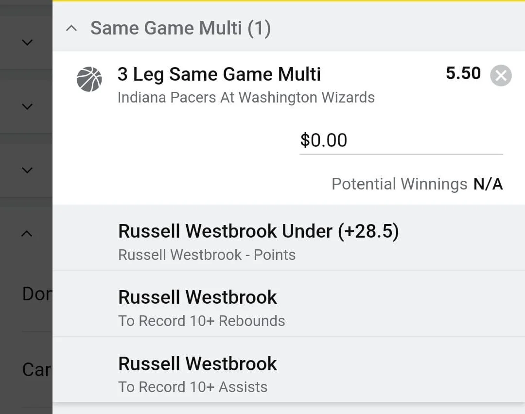 Westbrook 2 units. Take odds over $4