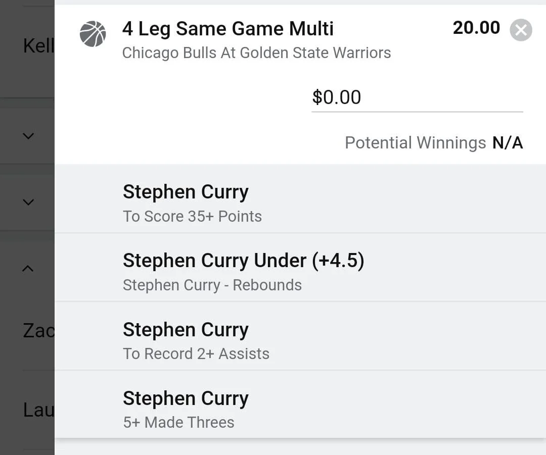 Curry 0.5 units. Take odds over $14