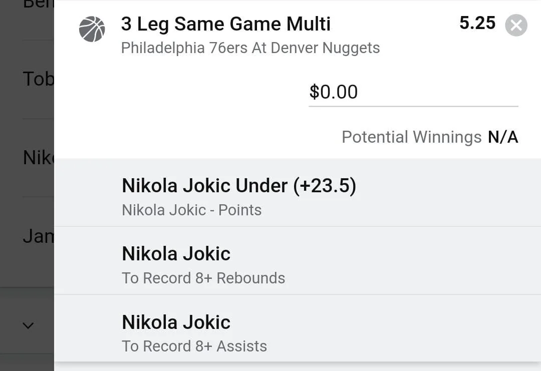 Jokic 1.5 units. Take odds over $4