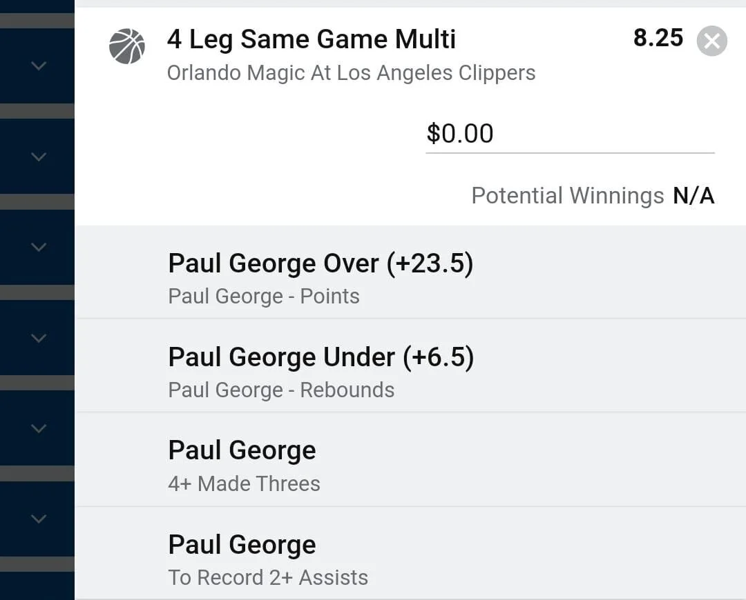 Paul George 1.5 units. Take odds over $6