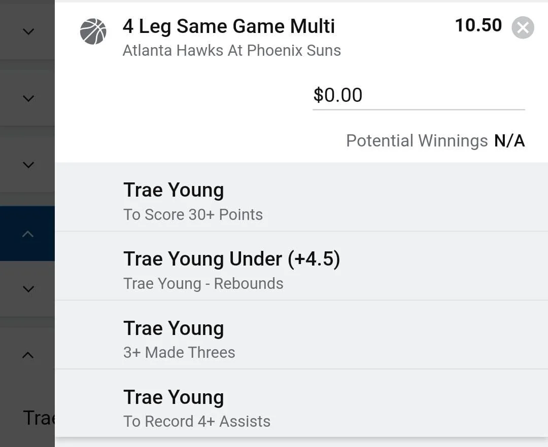 Trae Young 1 unit. Take odds over $8